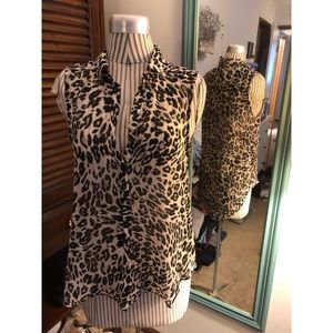 Sheer leopard print sleeveless shirt - Never Worn!